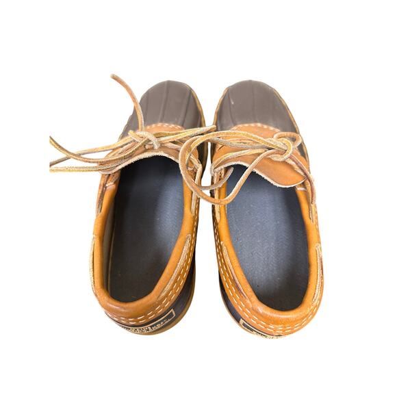 LL Bean Size 7 Men Duck Boot Shoe Maine Hunting Vintage Rubber Outdoor Brown Tan - Picture 9 of 12